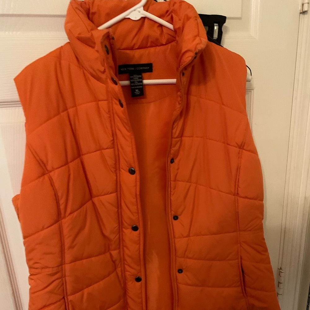 Orange puffer vest